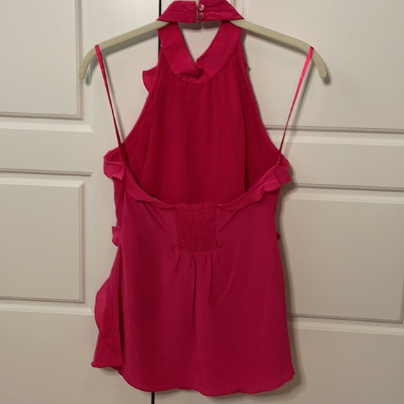 BCBG hot pink XS ruffle halter top - Picture 6 of 11